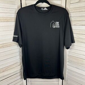 CBD Farmhouse Embroidered Logo Merch Solid Black Athletic Short Sleeve T Shirt